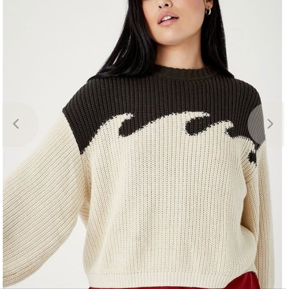 Backbeat CO. Organic Cotton Wave Sweater Grey/black